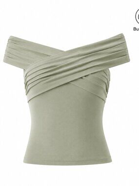 *NWT* OGL Criss Cross Off Shoulder New Airy Brami Top In Salvi  SIZE - L